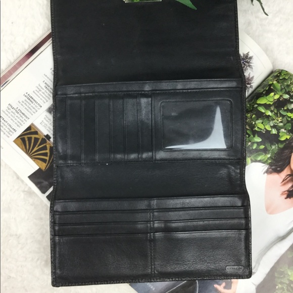 COACH CC PRINT CARRYALL BLACK WALLET - Picture 5 of 8